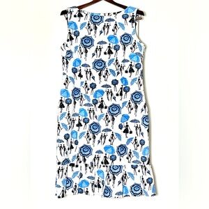 Parisian Print Sundress Women’s‎ 14 Sleeveless Ruffle Hem Romantic Chic Girly